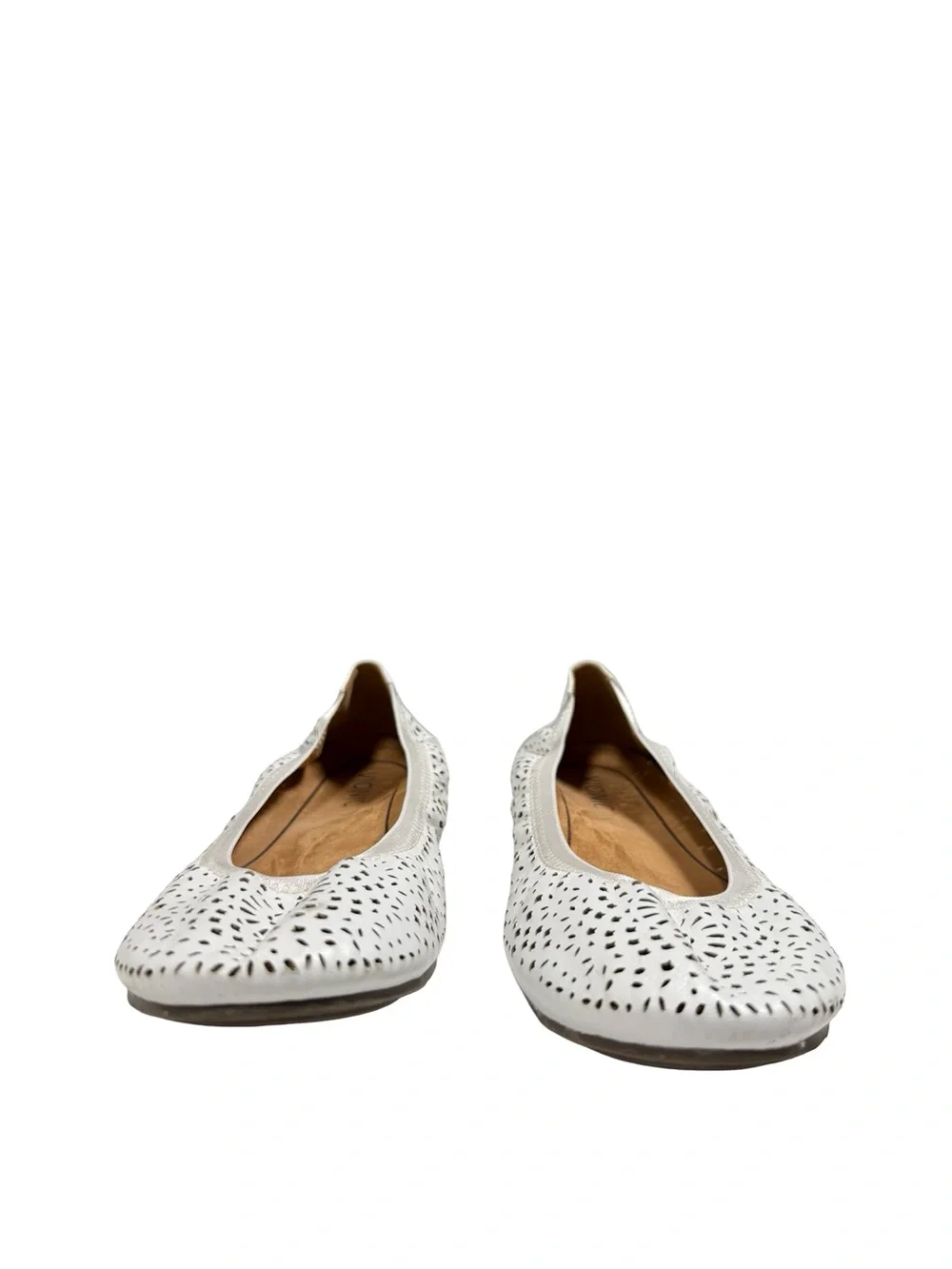 Vionic Robyn White Leather Perforated Ballet Flats Womens Sz 9 Orthotic Shoes - Picture 2 of 11